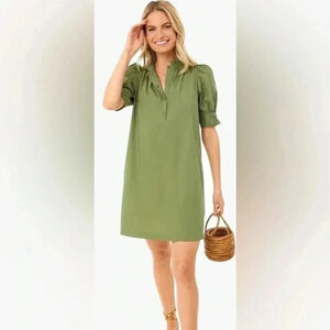 Apiece Apart Green Puff Sleeve Dress